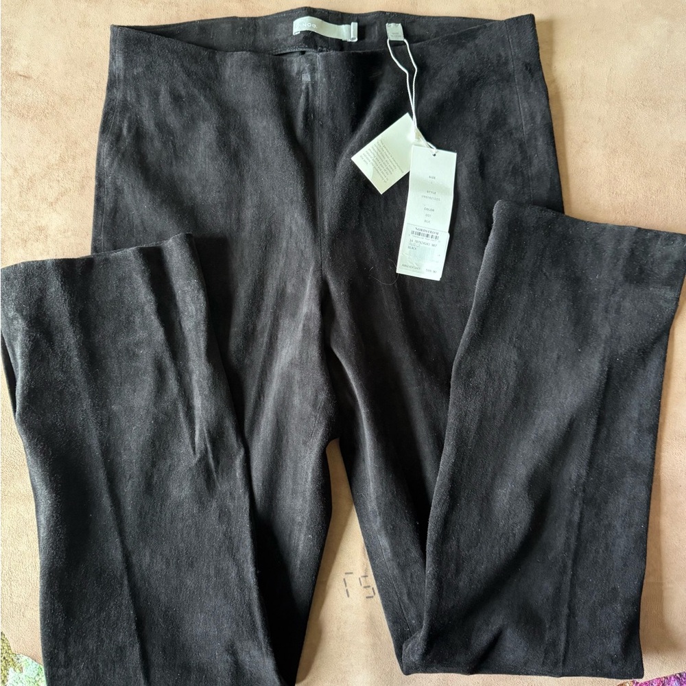 NWT Vince Lamb Suede Black Trousers